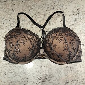 Victoria's Secret Black and Tan Lace Bra